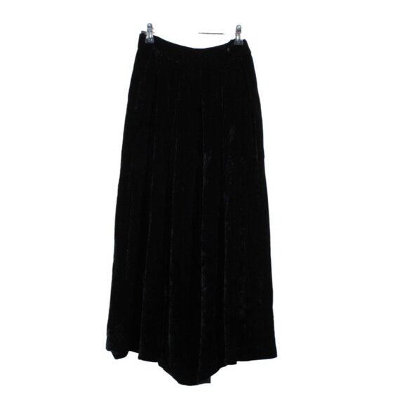 Evan-Picone Womens Black Velvet Side Hook Pleated Fully Lined Maxi Skirt - Picture 1 of 9